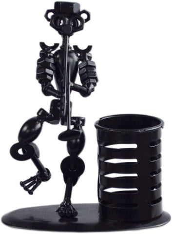 Festcool Metal Black Art Hand-Made Skull Musician Pen Container Holder Desk Decoration (Trombone1) A055241