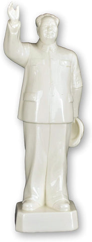 Premium White Porcelain Mao Zedong Statue, Chairman Mao Zedong Statue, Mao Tse-Tung, Culture Revolution, Red Guard, 11.5" Dehua