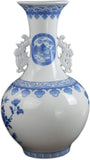 20" Classic Floral Porcelain Vase, China Vase, Decorative Vase, Double Ears, Reward Vases