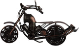 Black Metal Motorcycle Bike Sculpture Collectible Model Chopper M3A, Handmade 10"