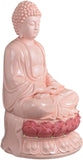 Large 15" Fine Pink Porcelain Fengshui Shakyamuni Buddha Dehua (15")