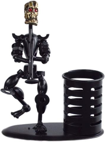 Festcool Metal Black Art Hand-Made Skull Musician Pen Container Holder Desk Decoration (Trombone2) A5524