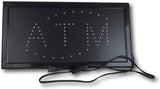 LED Light ATM Sign 19"x10" Motion Light ATM Sign On/Off Switch with Chain