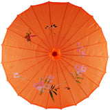 Festcool Asian Parasol Umbrella Fabric Hand-Painted Chinese Japanese (Orange)