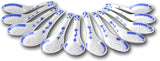 Free Blue and White Porcelain Rice Pattern Soup Spoons Tea Spoons Table Spoons Dessert Spoons