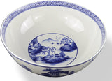 Heritage Chinese Blue and White Landscape 12"x5" Large Serving Bowls, Salad Bowls, Fruit Bowls, Japanese, Korean