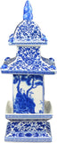 16" Classic Blue and White Porcelain Pagoda, China Qing Style, Jingdezhen (D19)
