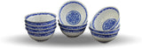 Festcool 10 Pcs Fine Porcelain Blue and White Rice Pattern Bowls, Cereal Bowls, Rice Bowls, Bowl Set