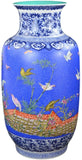 Classic Famille Rose Porcelain Vase, Etched-Flower Background, Birds and Flowers，Jingdezhen