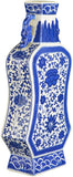 14" Classic Blue and White Bell Shape Floral Porcelain Vase, Ceramic China Qing Style （D7）