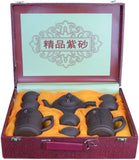 9 Pcs Yixing Zisha Purple Clay Purple Sand Tea Set Fine Tea Pot Tea Cups Traditional Kung Fu Tea