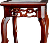 Classic Square Rosewood Table Marble Stone Top, Coffee Tea Table, Planter Stand Plant Pot Display Stand Lamp Table (24")