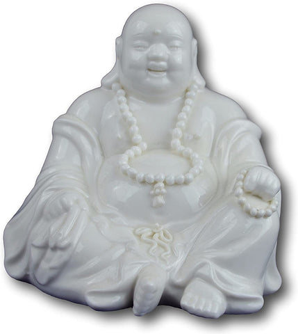 5" Fine White Porcelain Fengshui Happy Laughing Lucky Buddha
