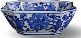 Blue and White Octagon Serving Bowls, Salad Bowls, Fruit Bowls