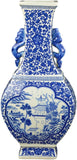 17" Classic Blue and White Porcelain Vase, Landscape Ceramic China Qing Style （D18）