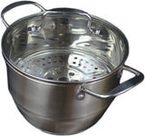 Stainless Steel Steamer Cookware Pot with Lid 2.75-Quart