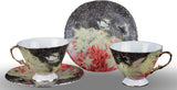 Porcelain 7 Oz Coffee Cup Set Tea Cup Set and Saucer, Set of 2, Duck