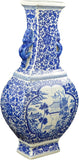 17" Classic Blue and White Porcelain Vase, Landscape Ceramic China Qing Style （D18）
