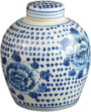 Festcool Antique Style Blue and White Porcelain Flowers Ceramic Covered Jar Vase, China Ming Style, Jingdezhen Chinese (LJ1)