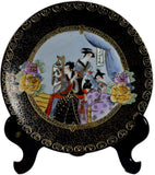 Festcool Porcelain Gilded Decorative Plate Japanese Samurai Geisha