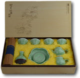 9 Pc Handmade Celadon Porcelain Tea Sets Tea set Gong Fu Tea Pot Tea Cups Traditional Longquan Kiln Cherry Blossom, Kung Fu Tea Ceremony