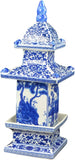 16" Classic Blue and White Porcelain Pagoda, China Qing Style, Jingdezhen (D19)