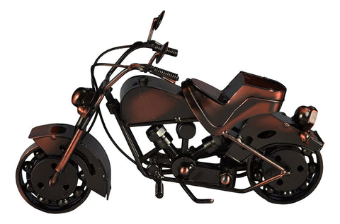 Metal Motorcycle Bike Sculpture Collectible Model Chopper 2171, Handmade 9.5"