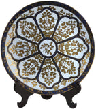 Festcool 16" Porcelain Plate, Birds and Flowers, Gilded Decorative Plate