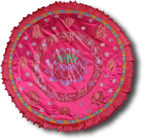 24" Round Foam Red Lotus Flower Buddhist Pray Meditation Prayer Pillow Pad Mat Cushion Good Luck