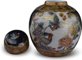 Hand Painted Fine Chinese Ceramic Porcelain Jar Urn Vintage Imported in 1980s