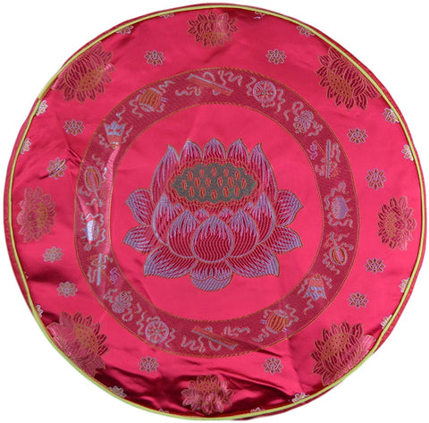 19" Round Foam Red Lotus Flower Buddhist Pray Meditation Prayer Pillow Pad Mat Cushion Good Luck
